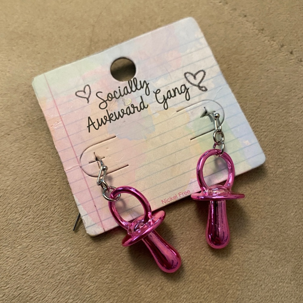 Pink Pacifier earrings